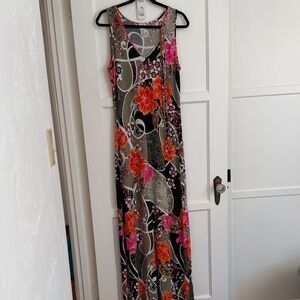 Cache Floral Maxi Dress with chain belt